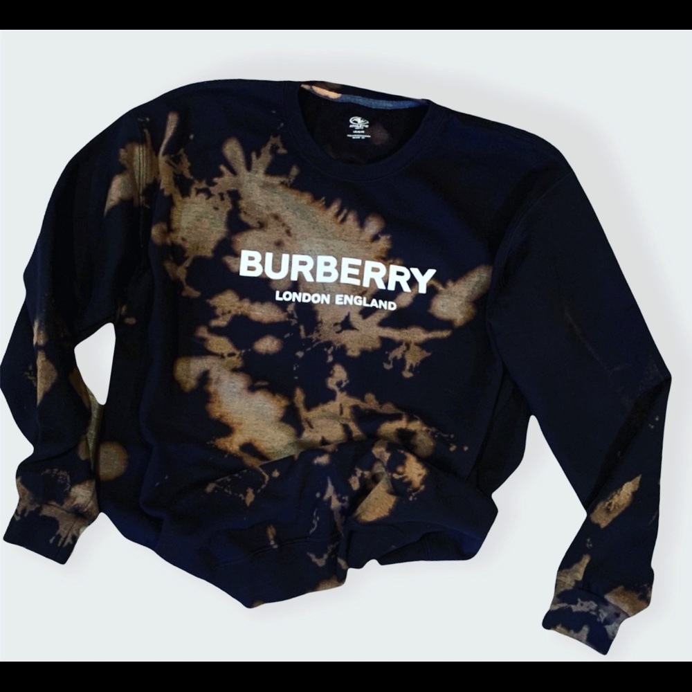 Custom designed black bleached luxury sweatshirt